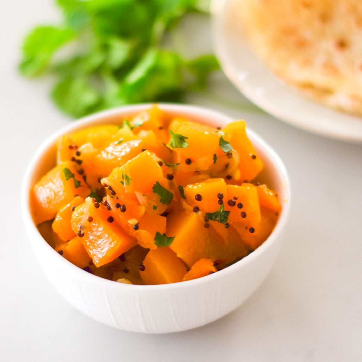 Pumpkin Curry in a white bowl