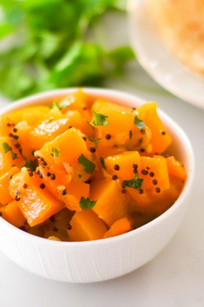 Pumpkin Curry in a white bowl
