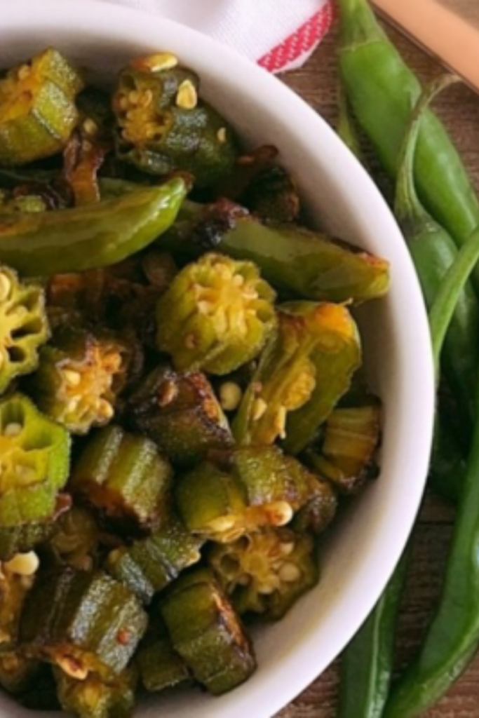 Easy Sauteed Okra with Chilli and Garlic