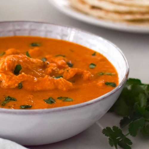Easy Butter Chicken in a white bowl