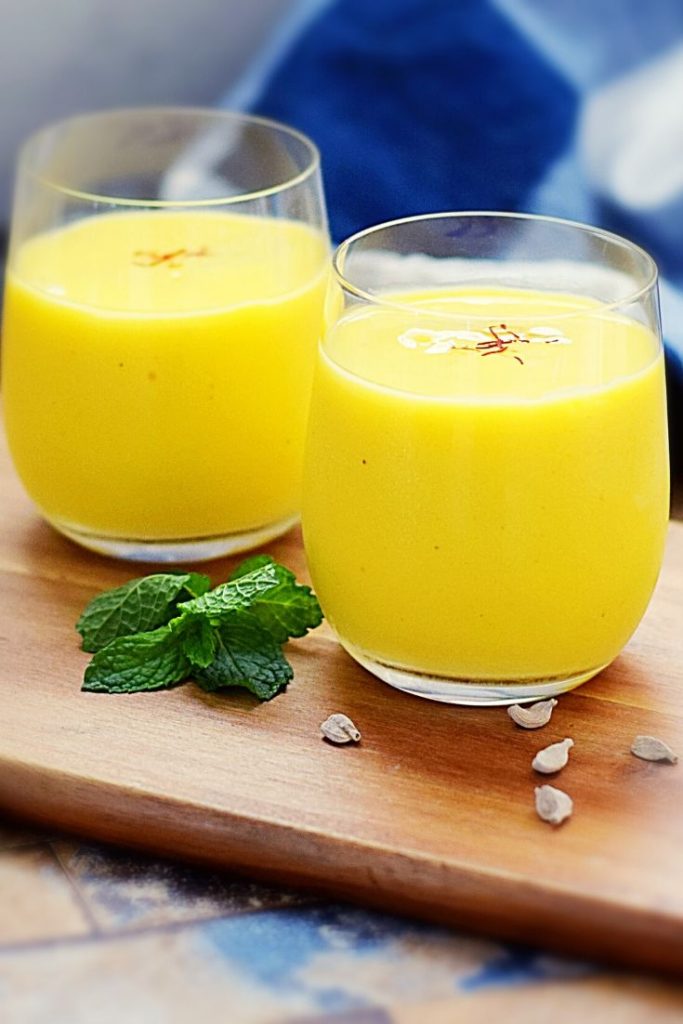 A blend of mango, yogurt, cardamom and saffron