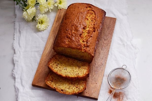 Banana Bread on a wooden board
