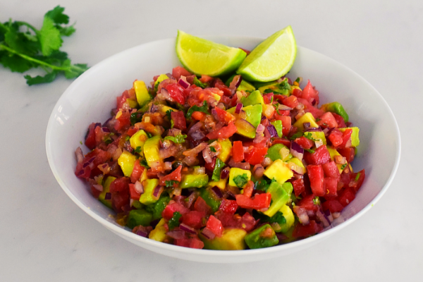 Easy Avocado Salsa with a lime dressing