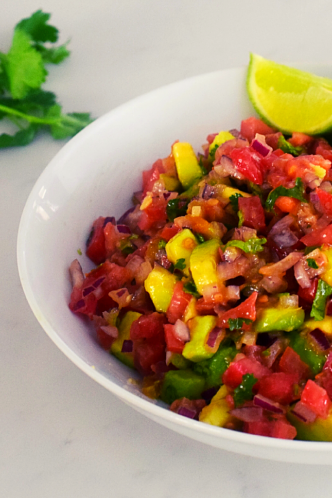 Easy Avocado Salsa with a lime dressing