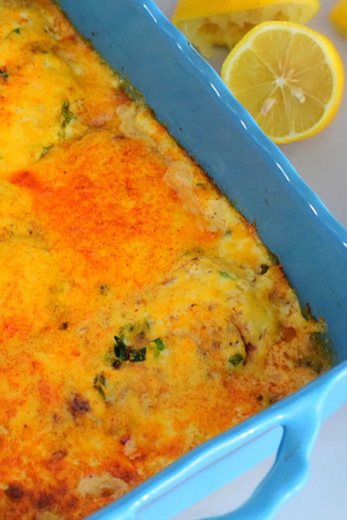 An easy delicious fish bake cooked in a creamy sauce with loads of cheese