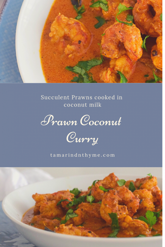 Easy Prawn Curry cooked in a creany cocount sauce