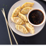 Easy Chinese Dumplings with a soy dipping sauce