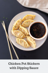 Easy Chinese Dumplings with a soy dipping sauce