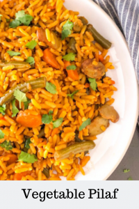 Rice cooked with curried vegetables in one pot