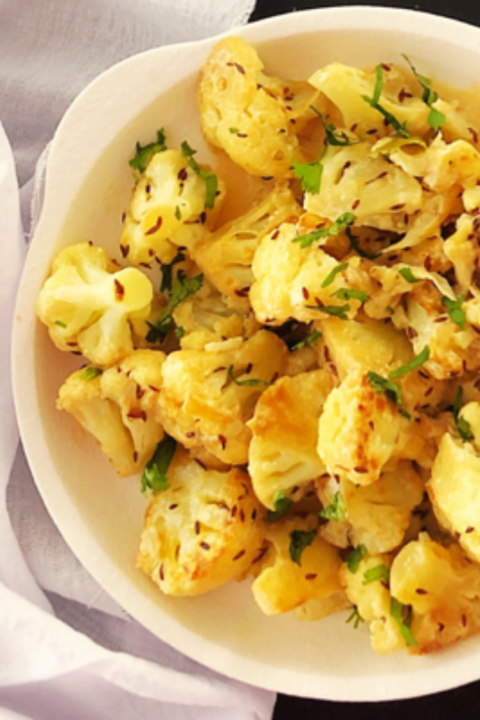 simple Indian cauliflower dish with cumin and cream