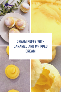 Easy Choux pastry filled with caramel and whipped cream