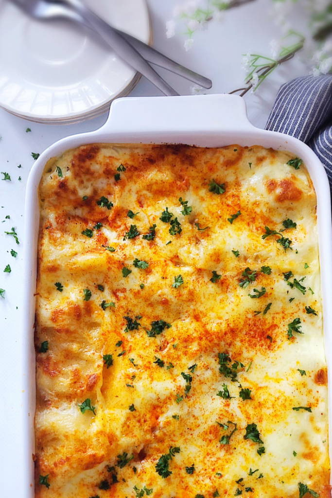 Butternut and Zucchini Lasagna with pesto and white sauce