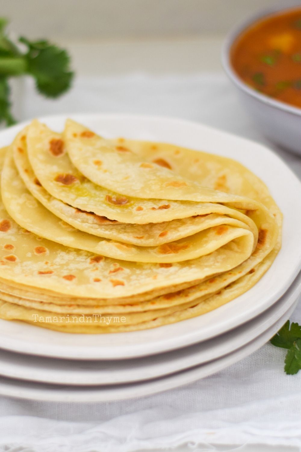 Butter Roti on a white plate
