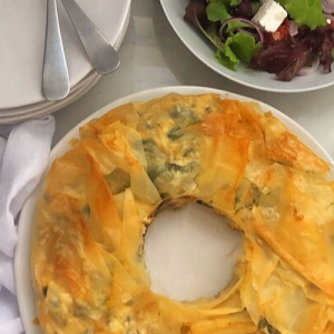 Phyllo pastry stuffed with spinach and loads of cheese