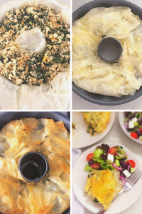 Phyllo pastry stuffed with spinach and loads of cheese
