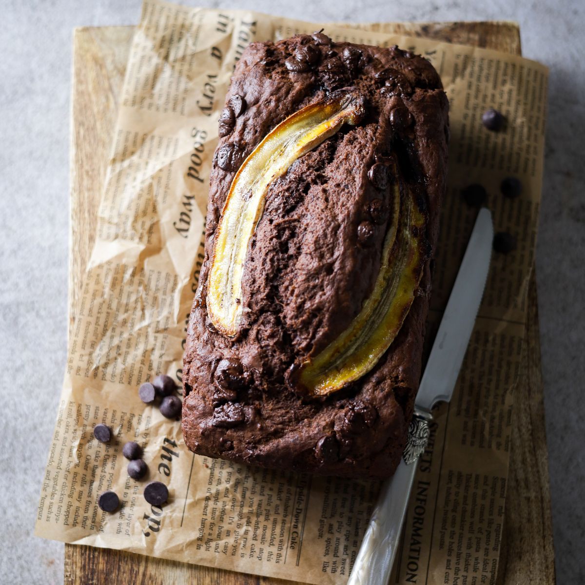 Eggless Chocolate Banana Bread