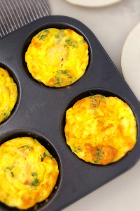 Frittatas baked in a giant muffin pan