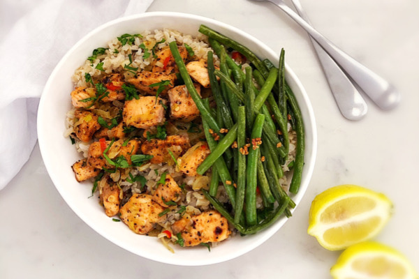 Brown Rice with Salmon