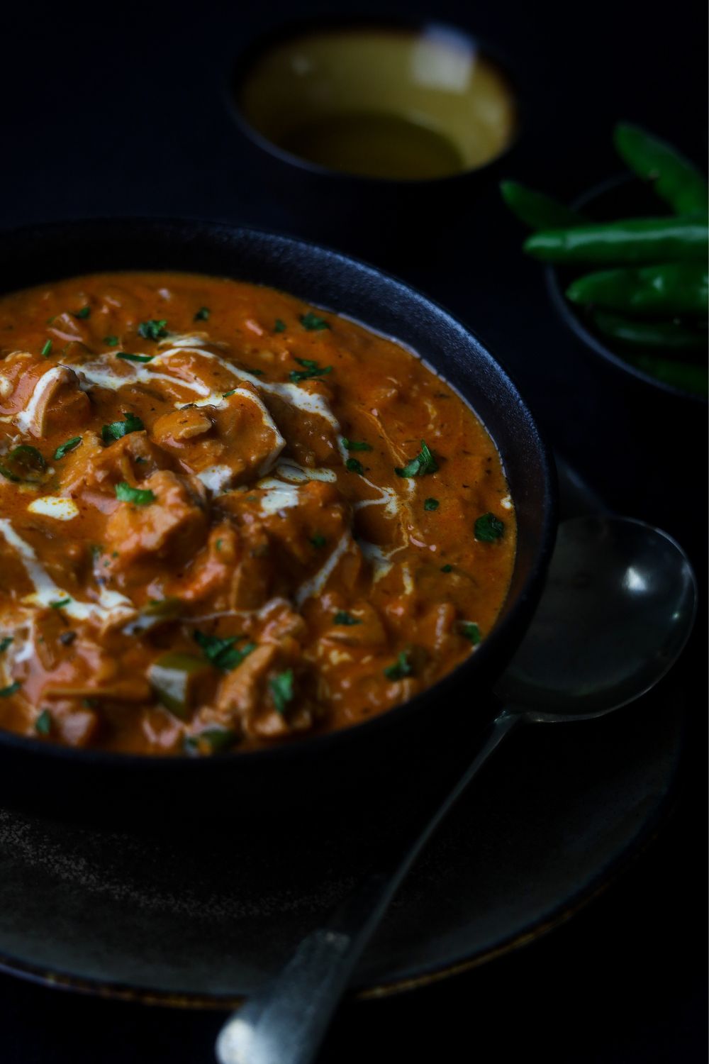 Creamy Tuna Sauce in a black bowl