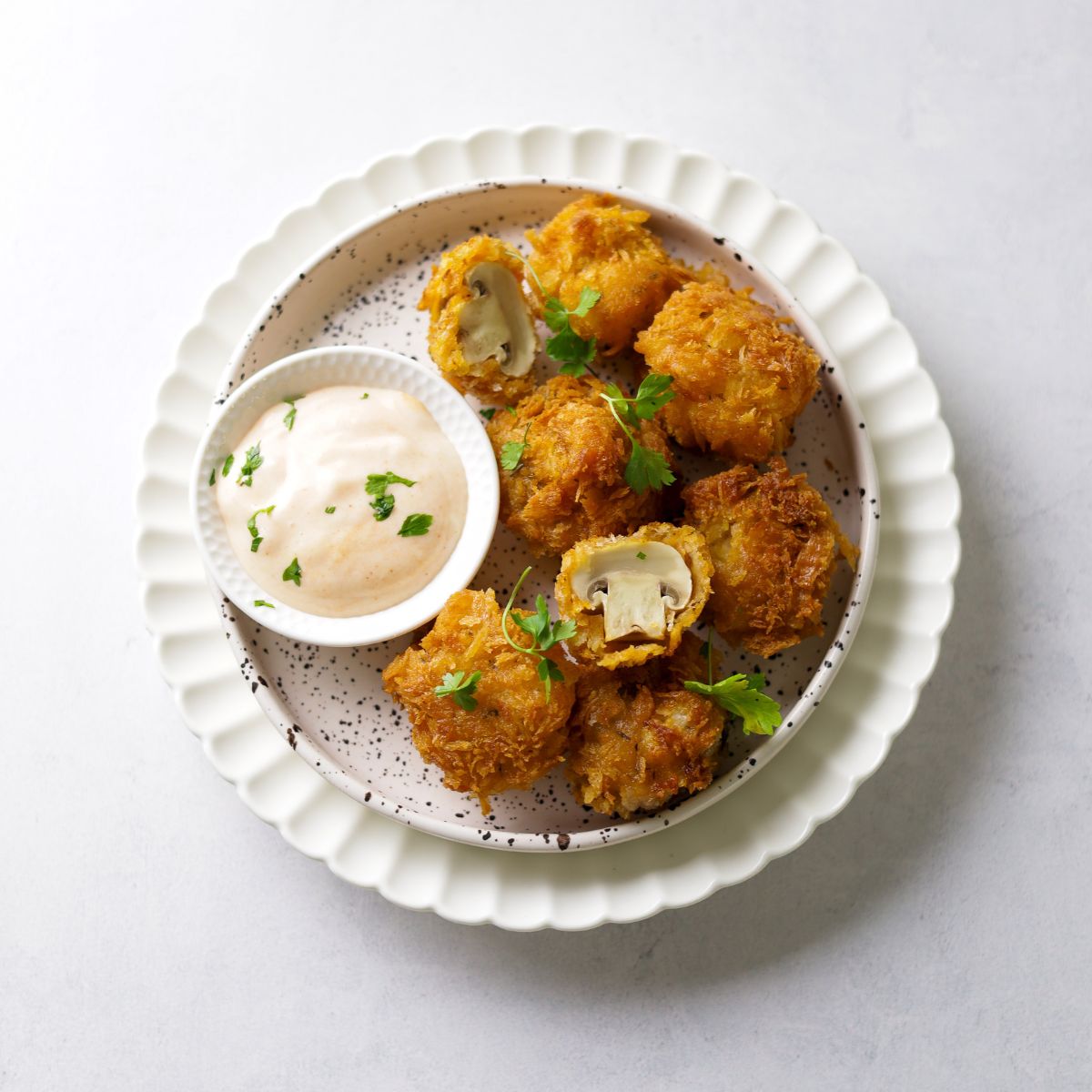 Egg-Free Crumbed Mushrooms