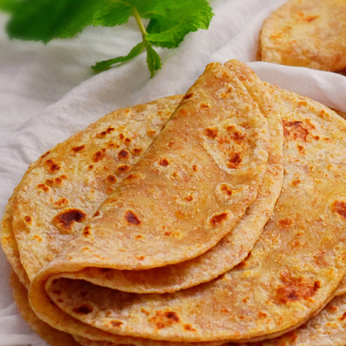 Soft Brown Roti on a white cloth