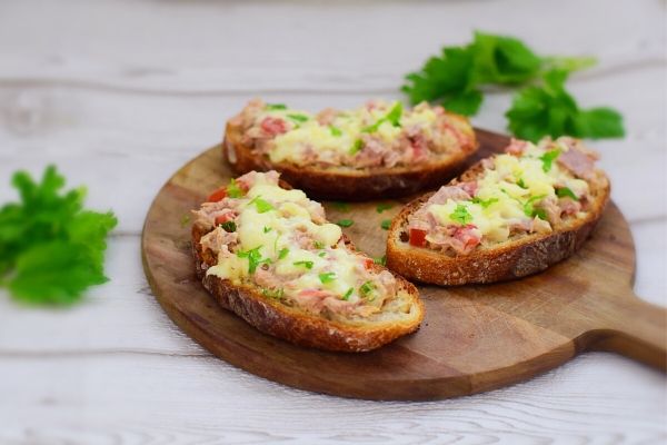 Tuna Melt Sandwiches on a cheese board