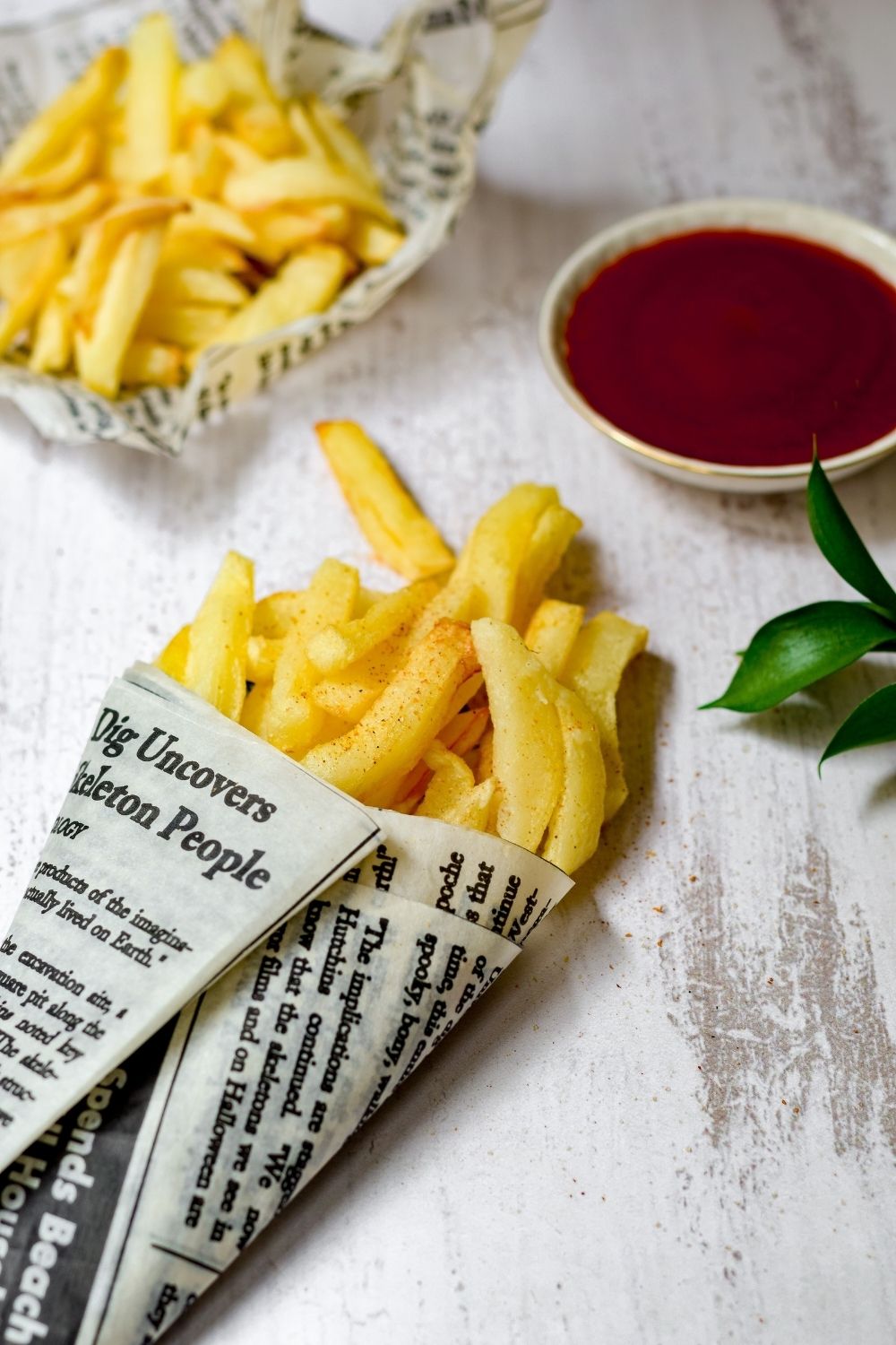 Slap Chips wrapped in newspaper