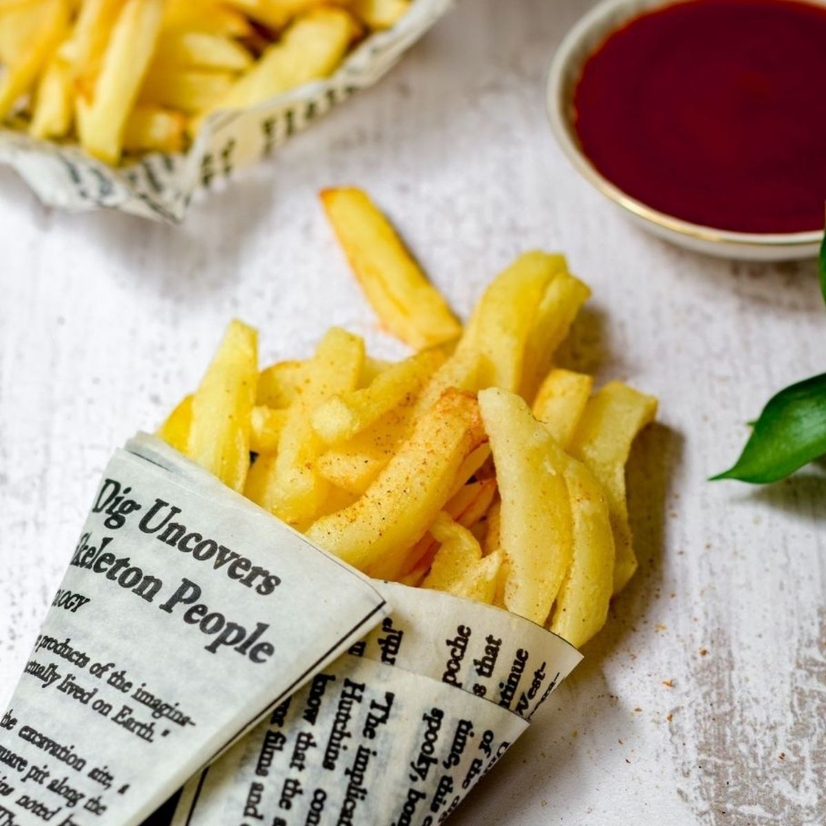 Slap Chips in newspaper