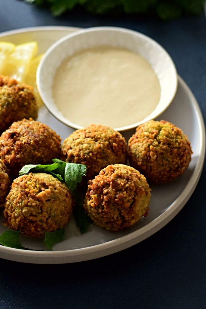 Crispy Falafel in a white plate