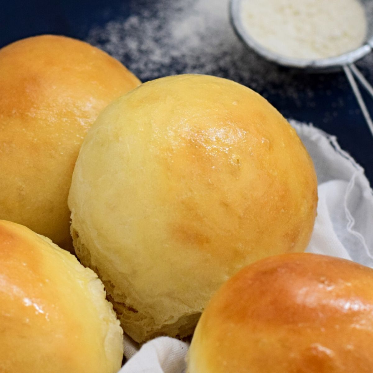 Soft Burger Buns on a white cloth