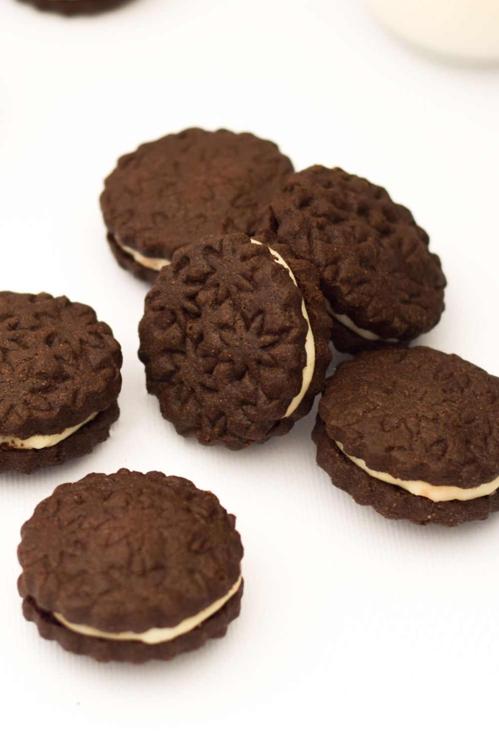 Oreo Biscuits on a white board