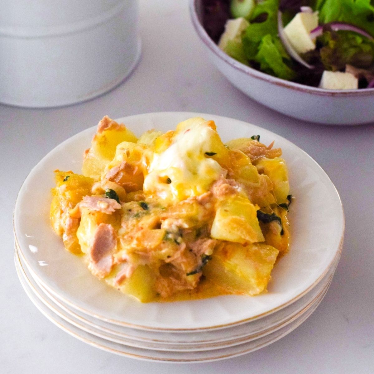 Tuna Potato Spinach Bake