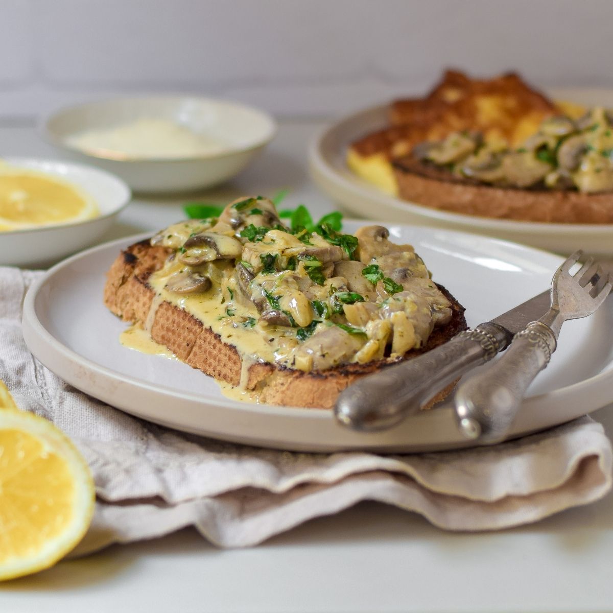 Creamy Basil Mushrooms