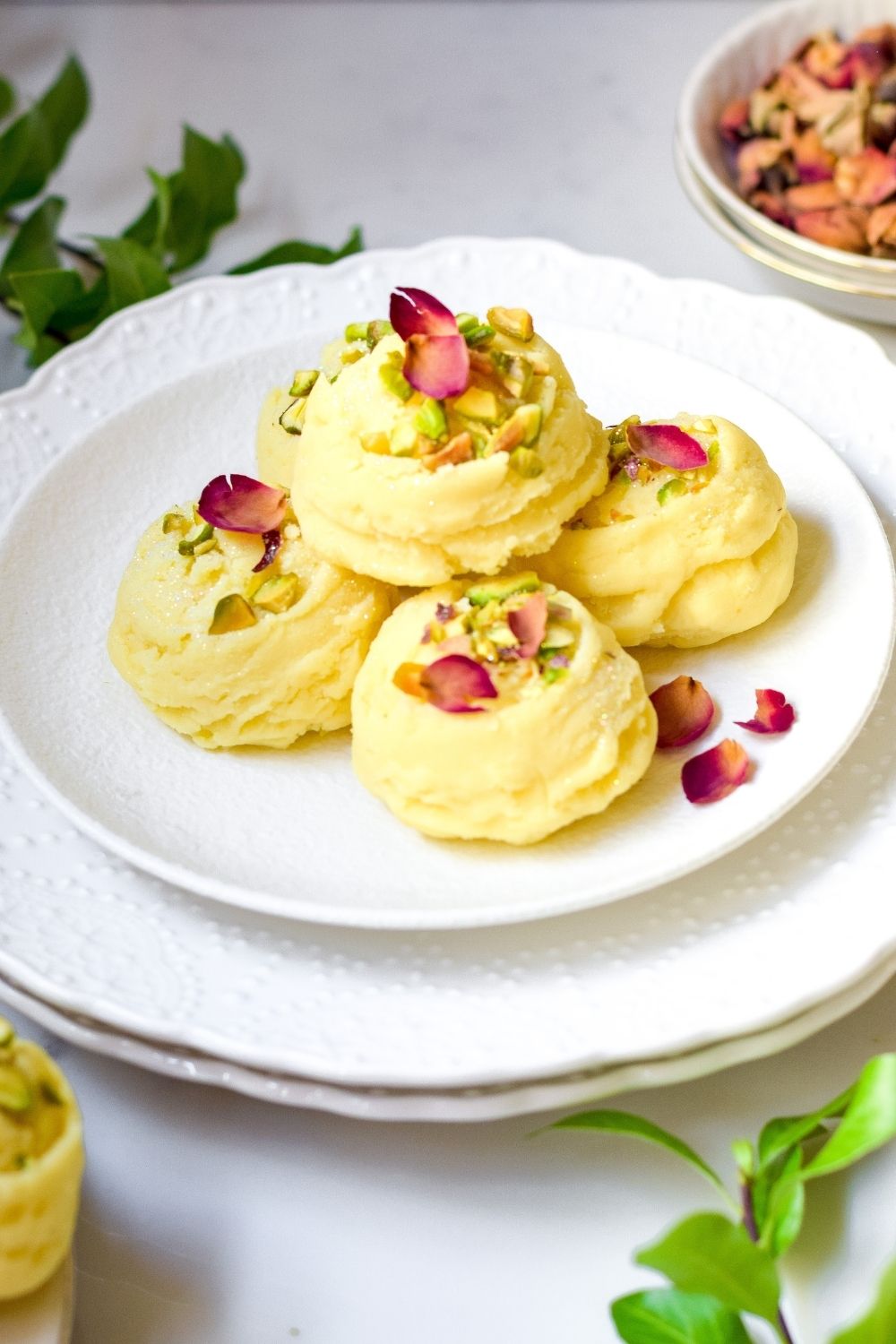 Easy 5 Minute Rose Pistachio Burfee