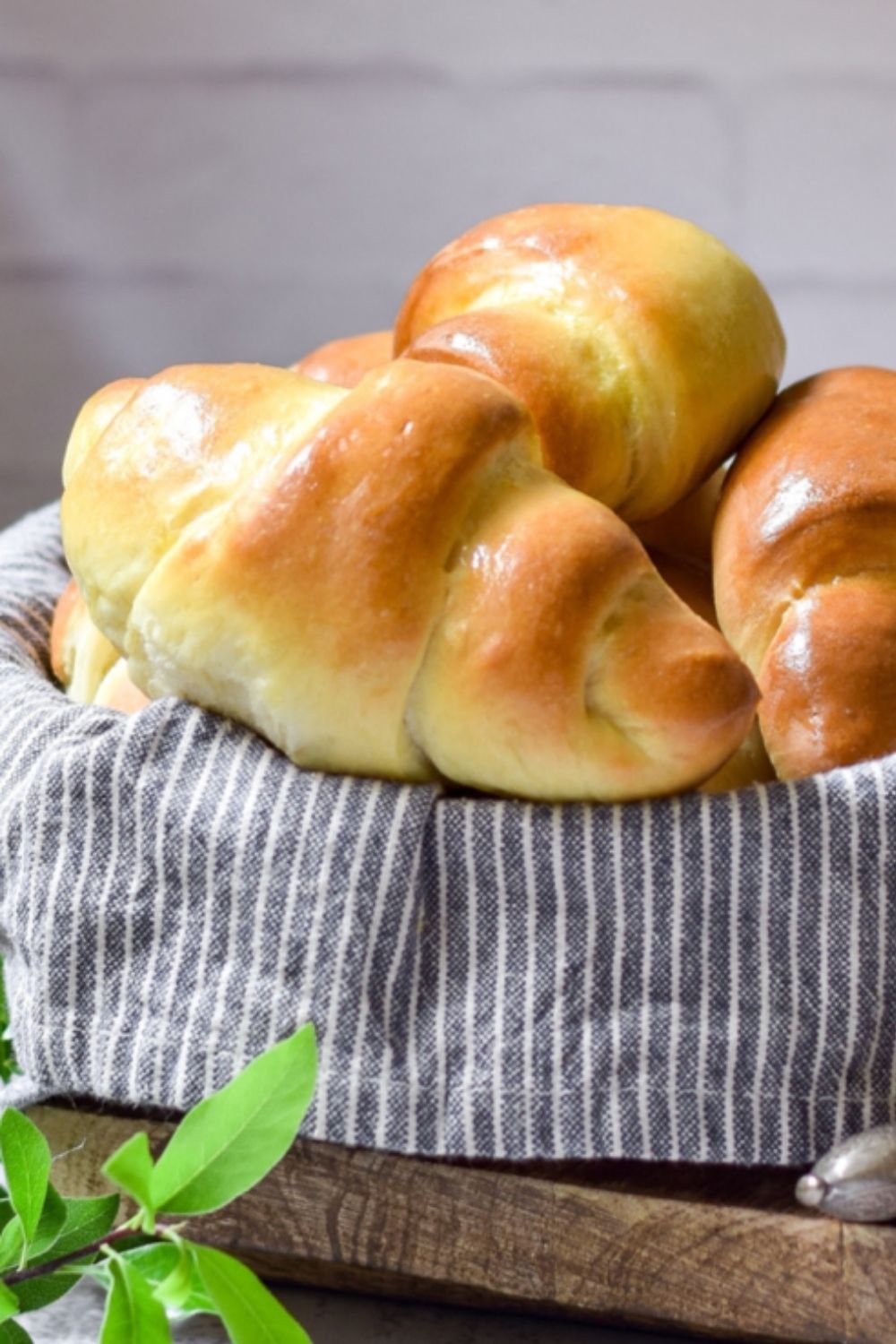 Easy Homemade Crescent Rolls in a basket