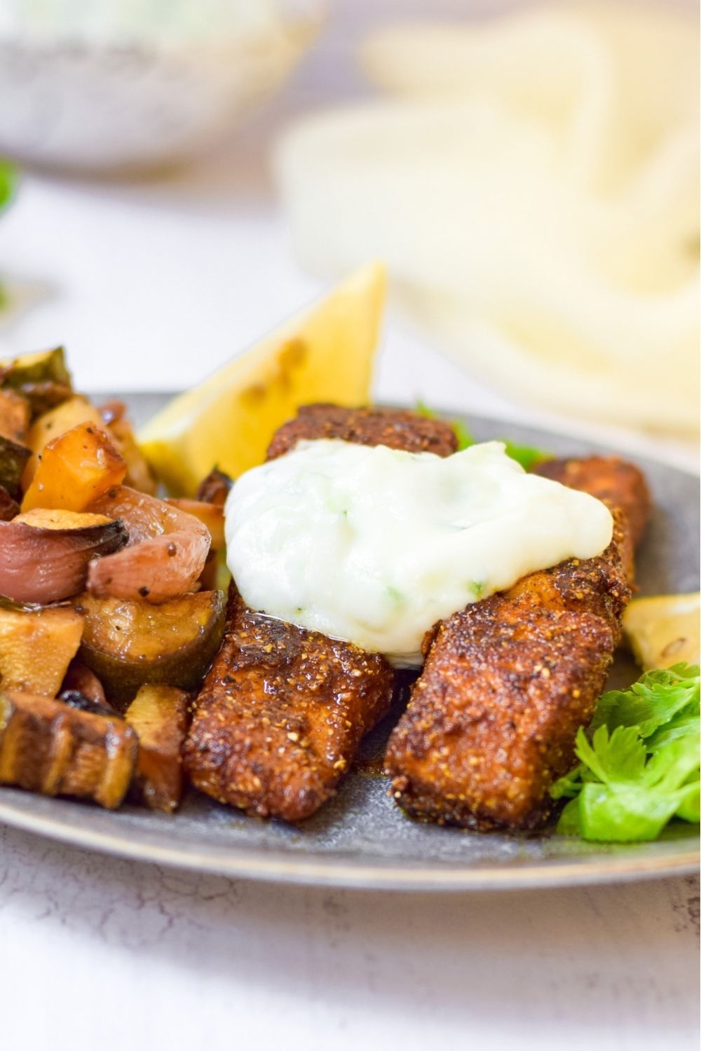 Moroccan Salmon with Raita