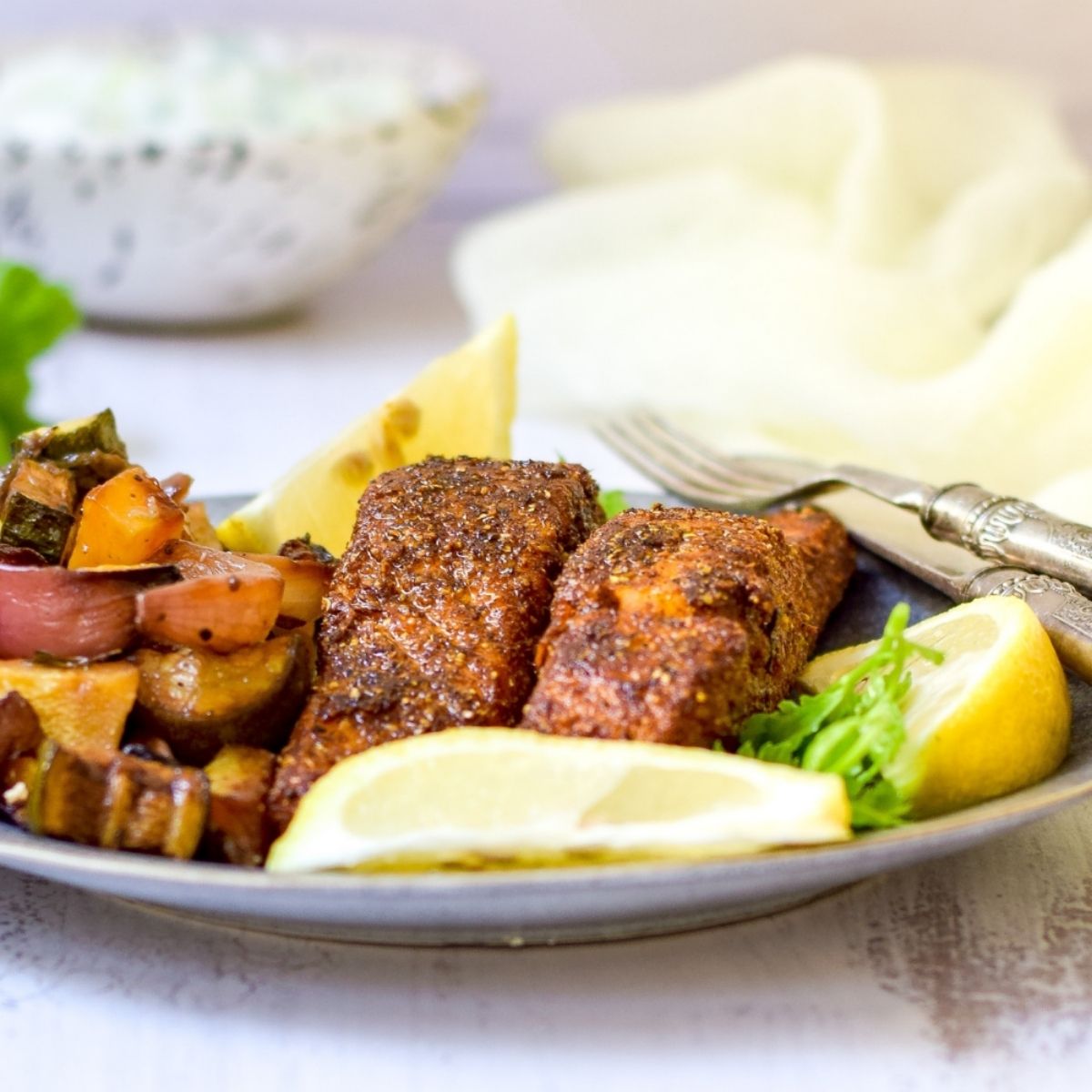Moroccan Salmon with Raita