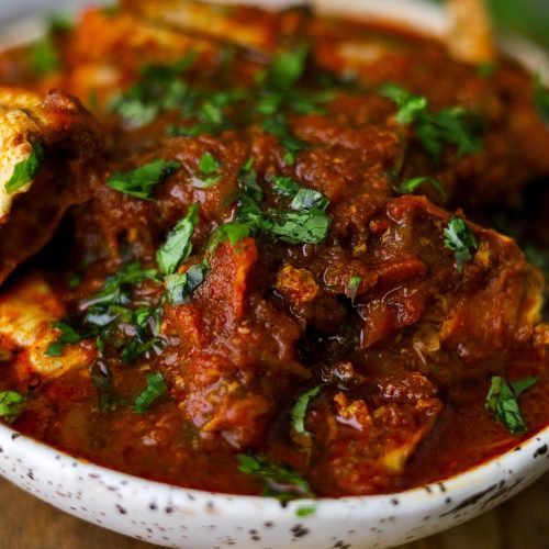 Crab Curry in a white bowl