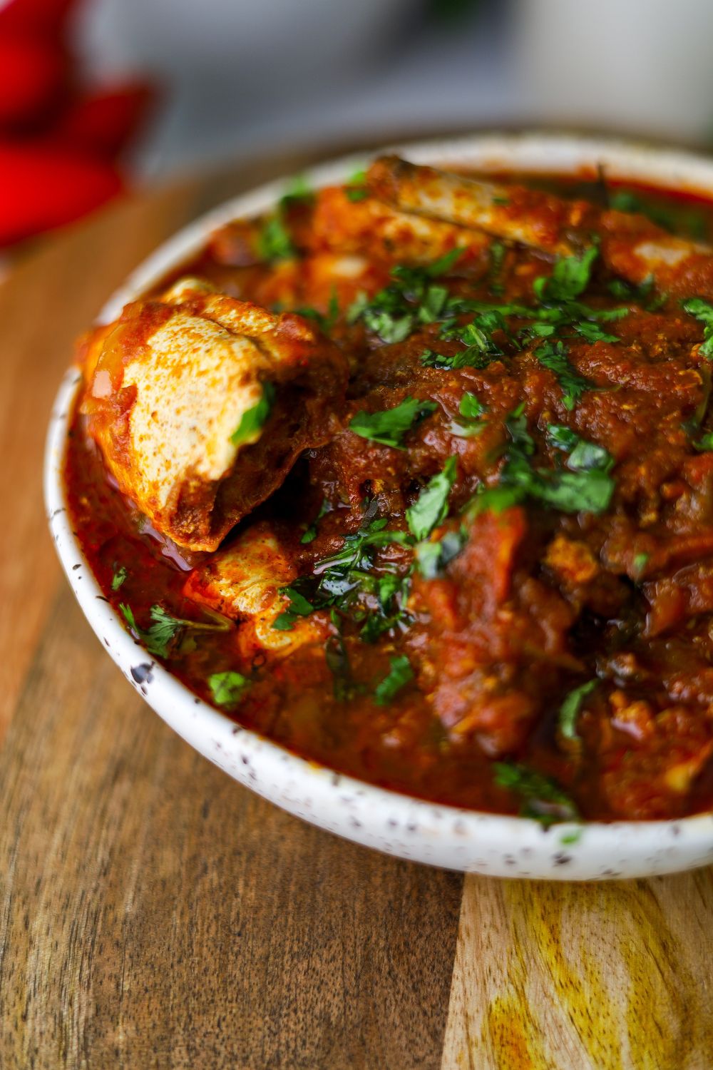 Crab Curry in a white bowl