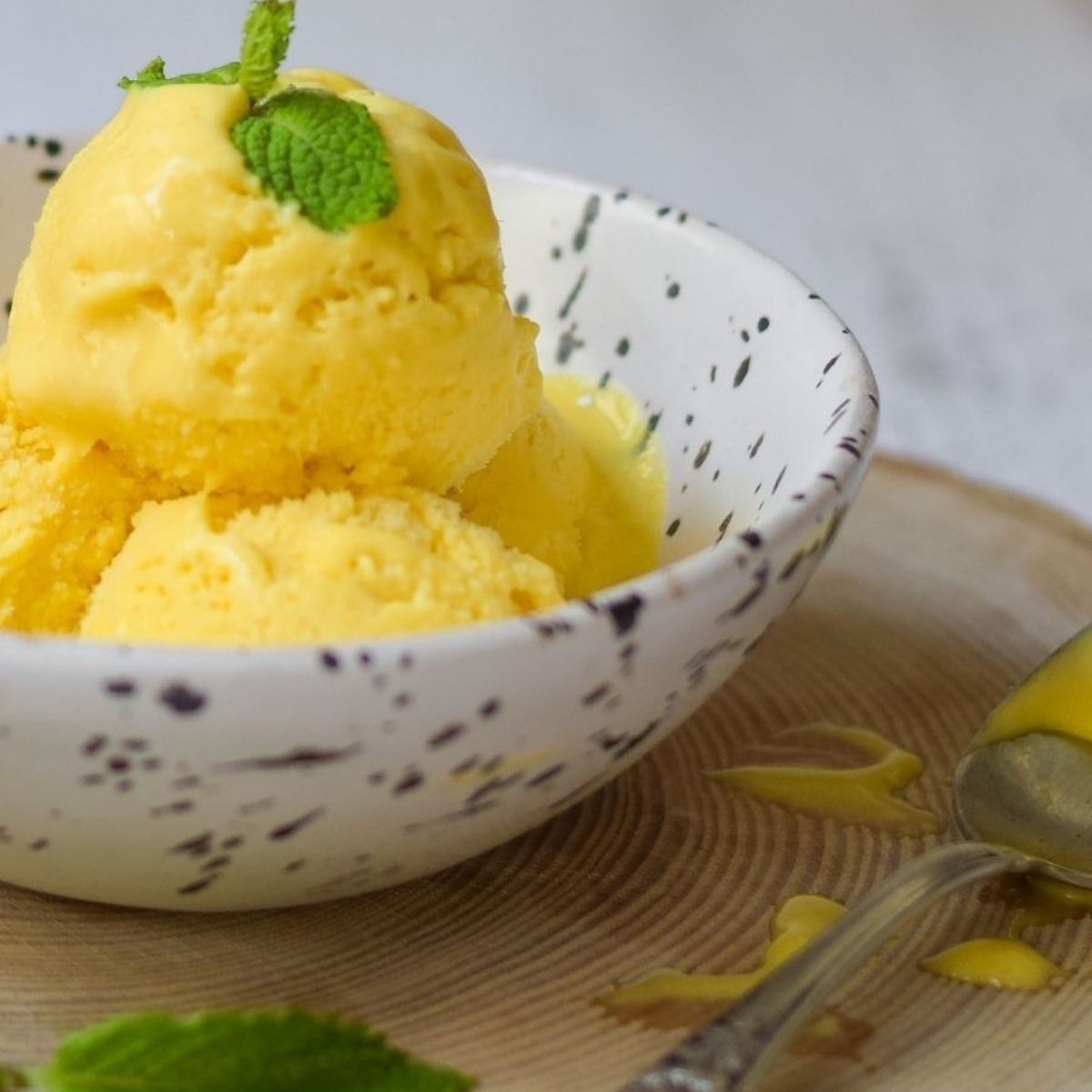 No Churn Mango Turmeric Ice Cream