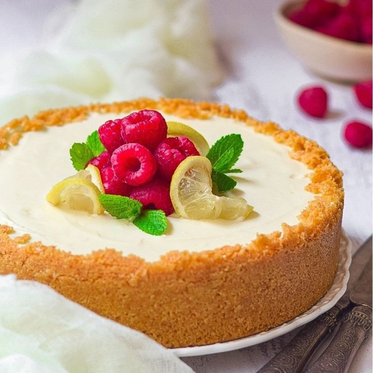 Easy No Bake Lemon Cheesecake