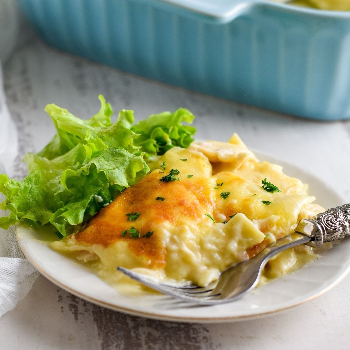 Chicken Lasagna with White Sauce