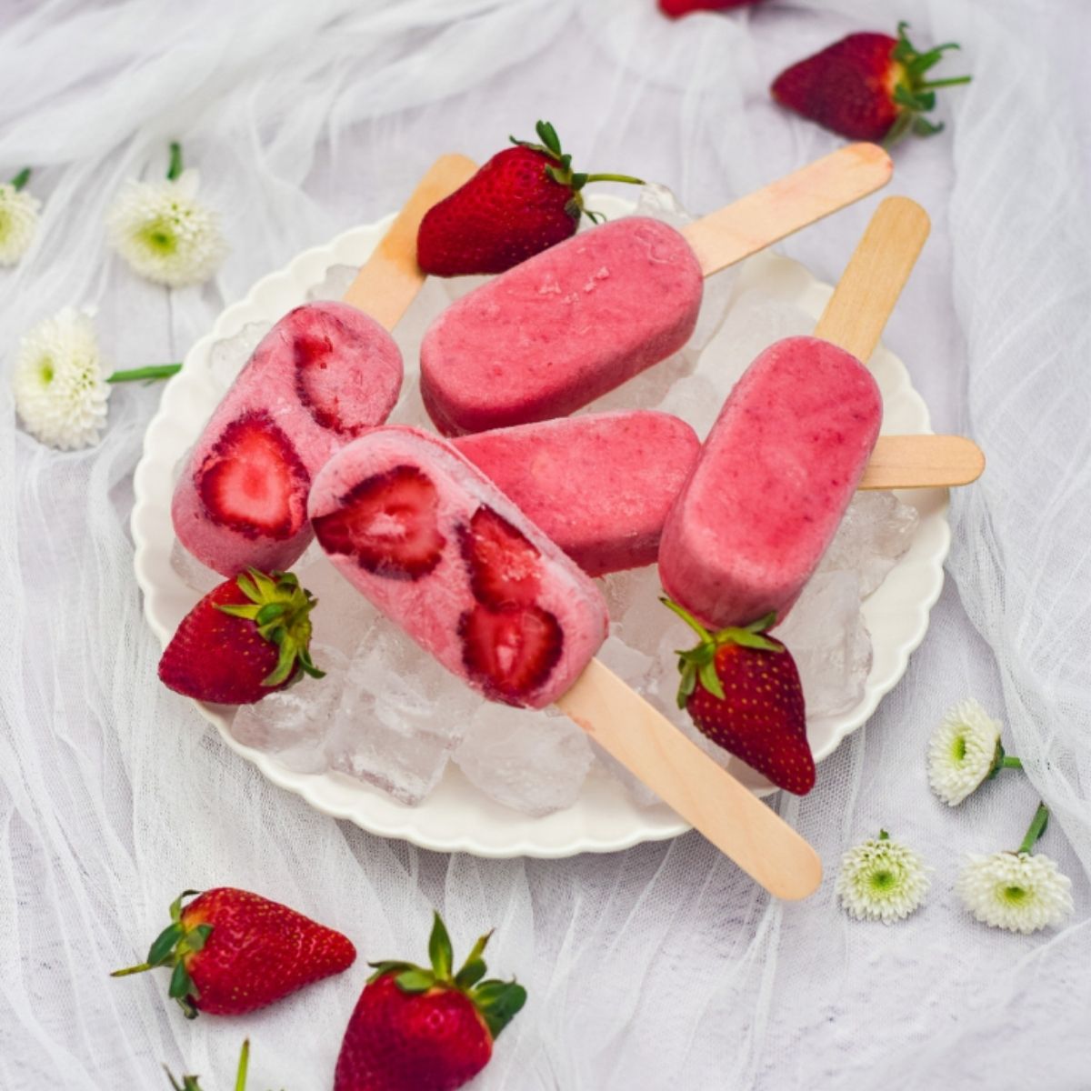Strawberry Popsicles
