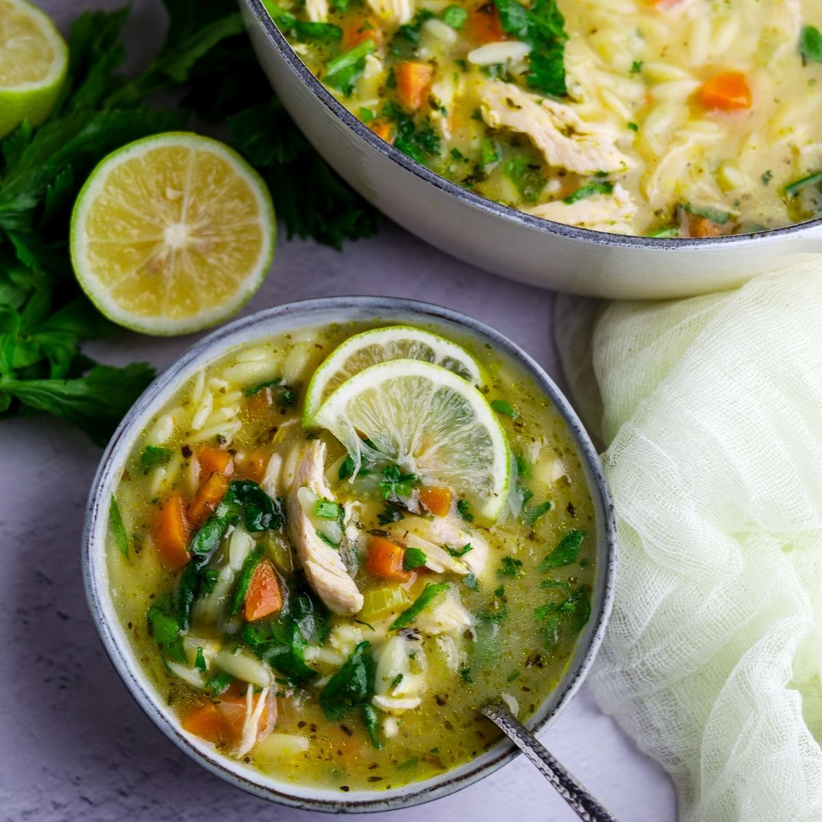 Lemon Chicken Orzo Soup