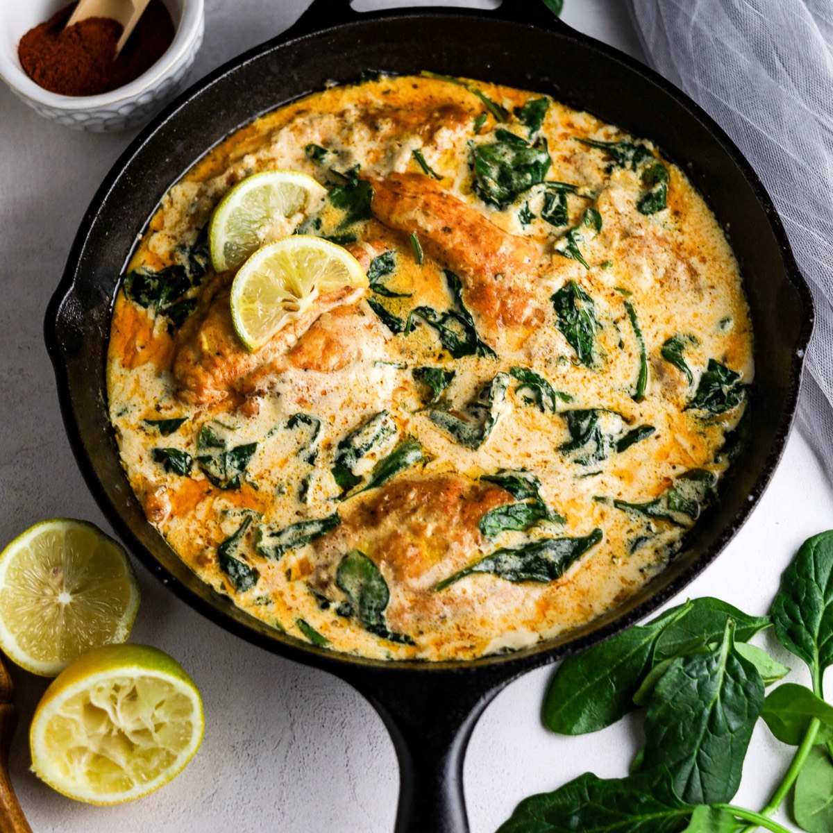 Creamy Lemon Chicken with Spinach