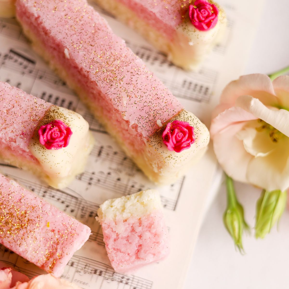 White Chocolate and Strawberry Coconut Ice