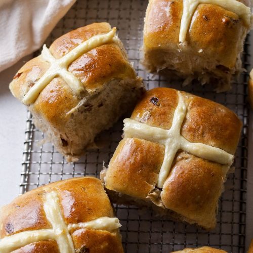 Hot Cross Buns on a cooling rack