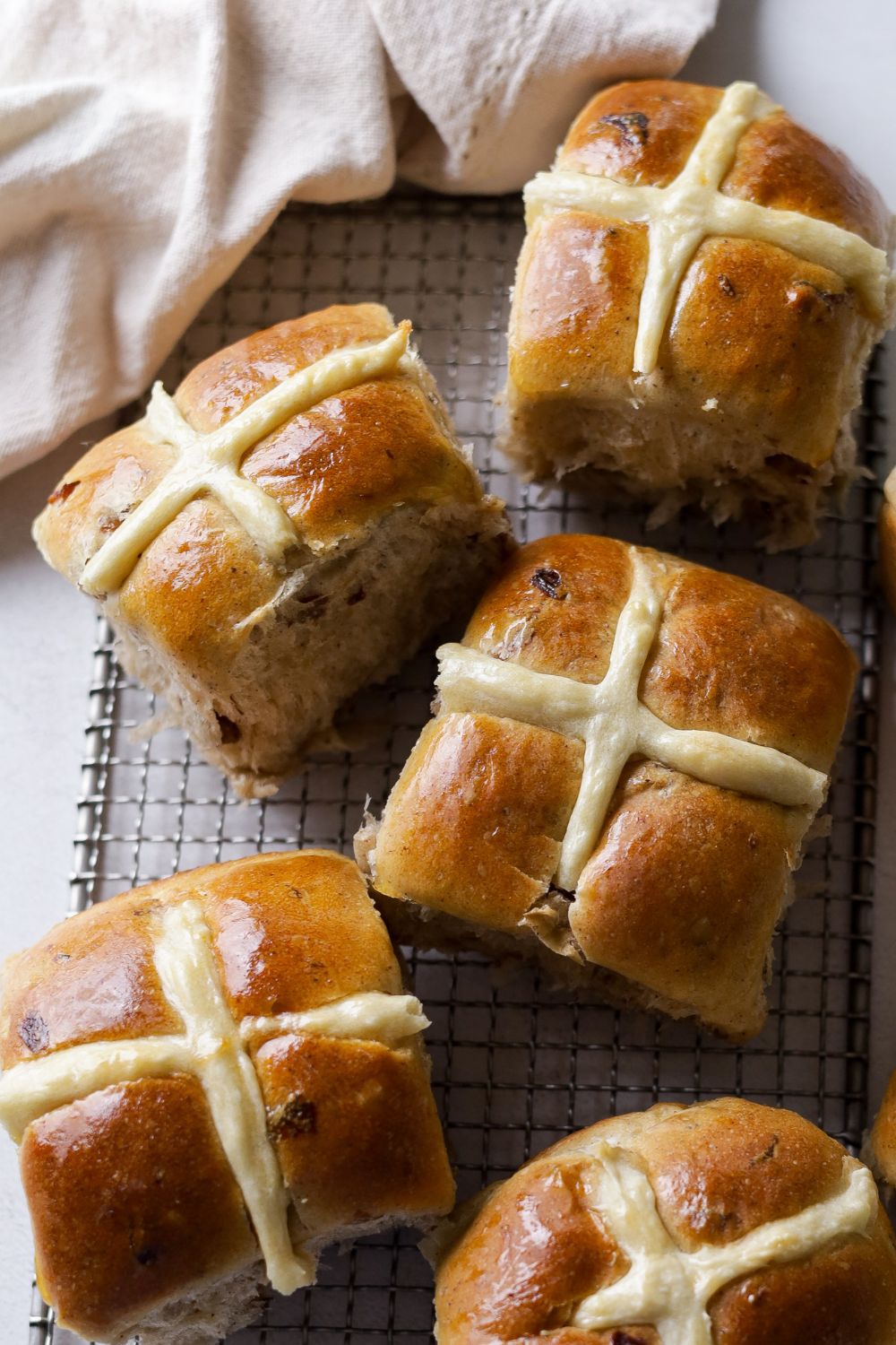 Hot Cross Buns on a cooling rack