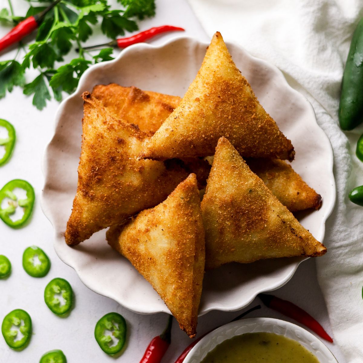 Chicken Cheese Jalapeno Samoosas