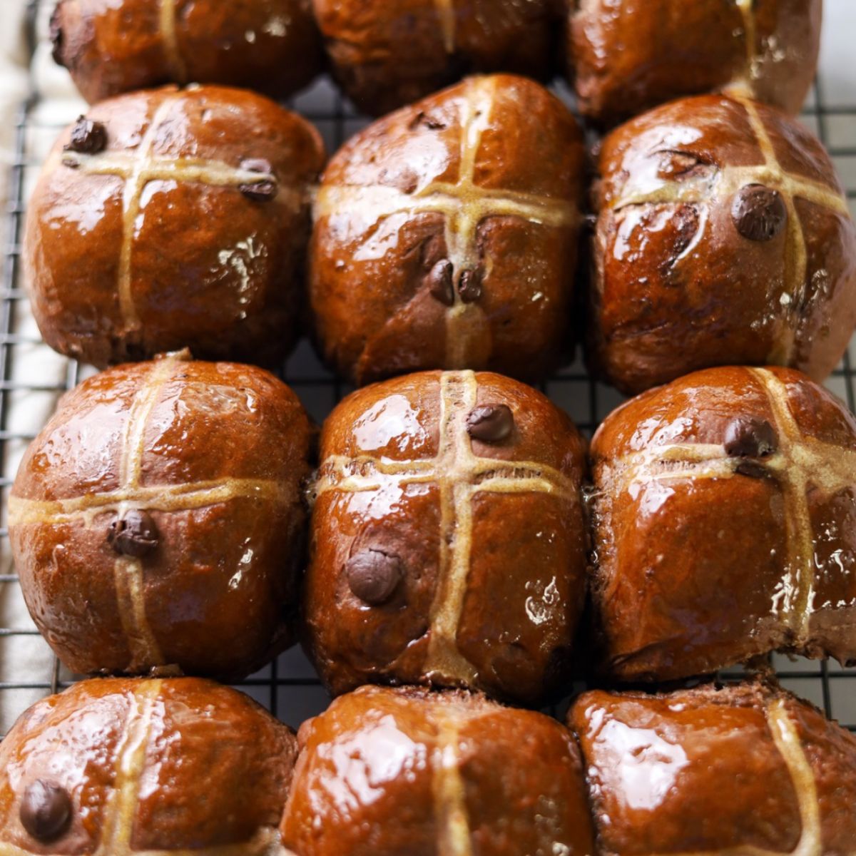 Chocolate Hot Cross Buns